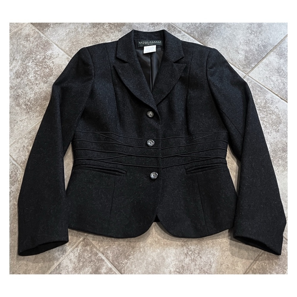 NEW Harve Benard Women’s Wool Blazer Jacket Charcoal Gray Size 4 Petite - Picture 6 of 9
